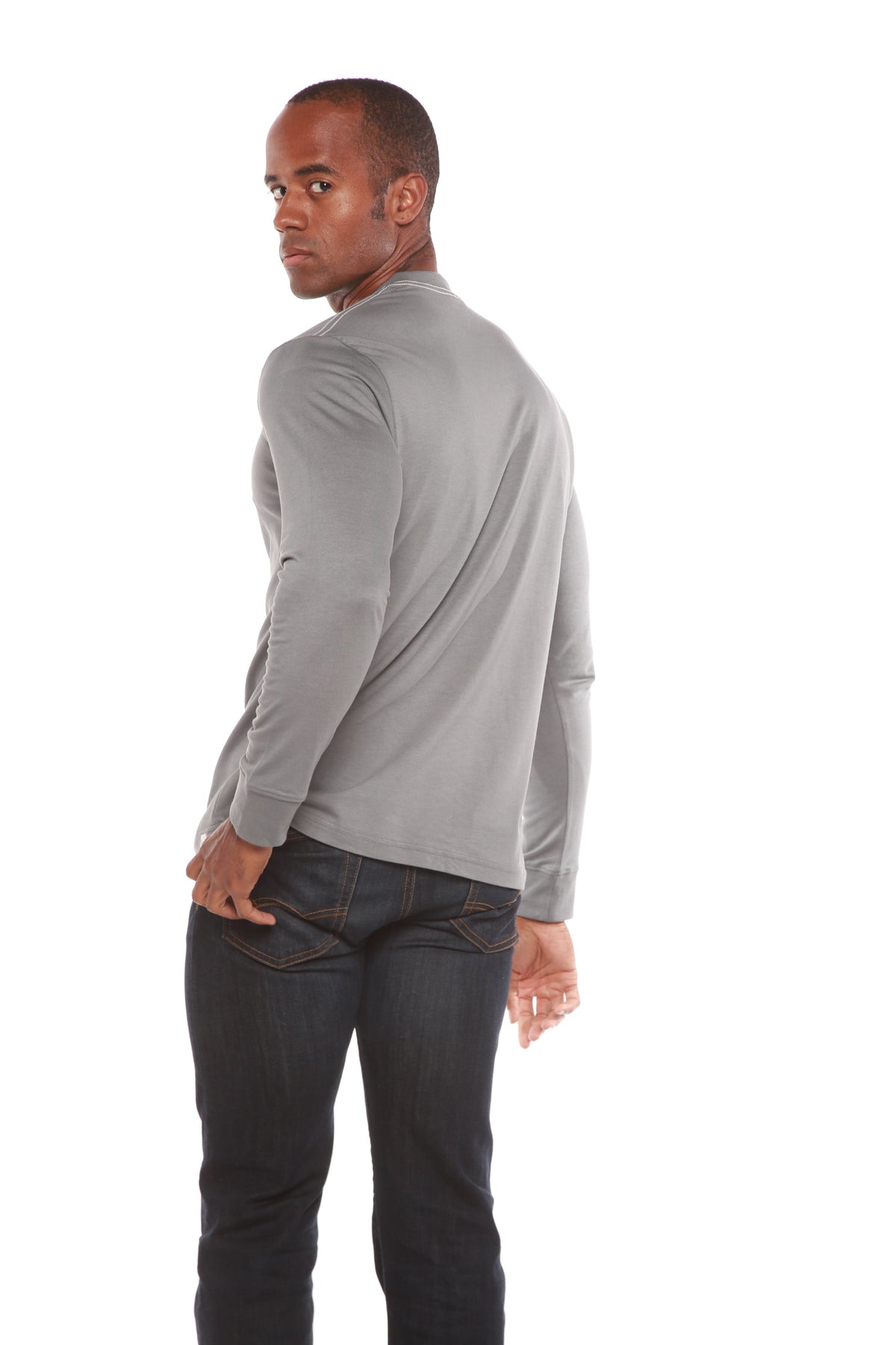 Custom Printed Men's Bamboo Viscose/Organic Cotton Long Sleeve T-Shirt